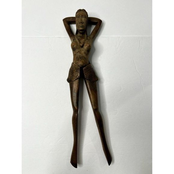 🎃SOLD🎃Nutcracker Unique Wooden Hand Carved Woman Legs - Picture 2 of 7